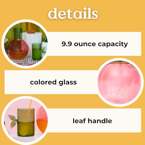 ban.do Cute Glass Carafe, Bedside Water Pitcher, Novelty/Unique/Fruit Pitcher and Cup, Cherry - Image 3