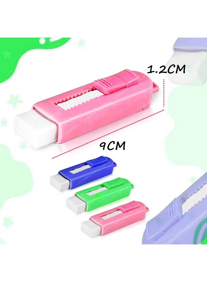 فنبلاست ممحاة فن بلاست للأطفال - مجموعة ممحاة على شكل قاطع للأطفال، مجموعة أدوات مكتبية للأطفال، ممحاة مطاطية للأطفال، ممحاة كاواي، ممحاة كهدية عيد ميلاد - عبوة من 3 قطع (ألوان وتصميم عشوائي) - Image 1
