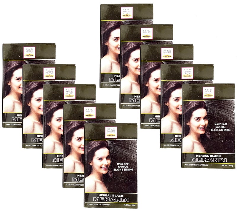 Khadi Mauri Black Herbal MehndiPack of 10 100 Grams eachTotal 1000 Grams