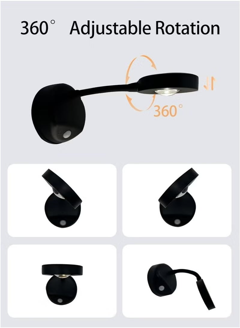 عربست استشعار الحركة ضوء الصورة LED Cat-Eye Lamp Wall Sconce ، عصا على الشاشة إضاءة لهجة قابلة للتخفيف 360 درجة تدوير قابلة لإعادة الشحن لللوحات - Image 5