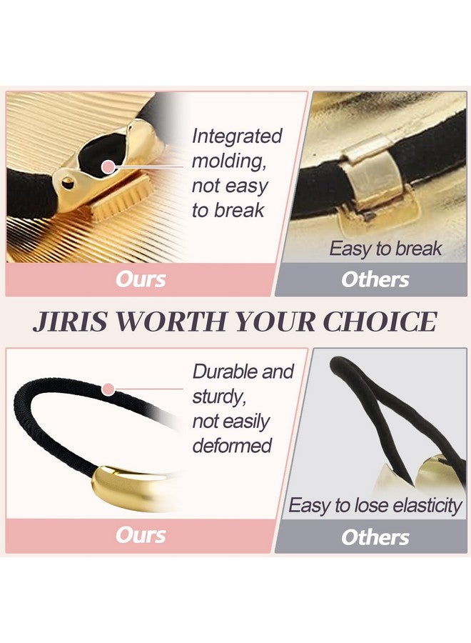 JIRIS 2PCS Metal Hair Tie For Women,Gold Hair Cuffs,Metal Geometric Gold Hair Ties, Hair Accessories Stretchy and Non-Damage Ponytail Holders,Metal Ponytail Cuff Hair Bands For Hair Styling (SET1) - Image 3