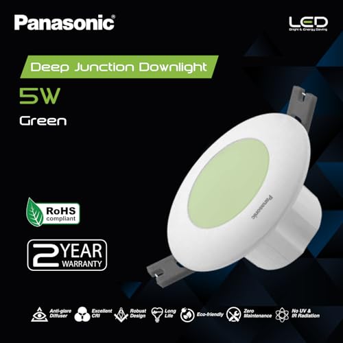 Panasonic 5 Watt LED Deep Junction Downlighter, LED Downlight with 85mm Cut Out, BIS & ROHS Certified, 4KV Surge Protection, Green Light (PDLM3405G-2) - Image 3