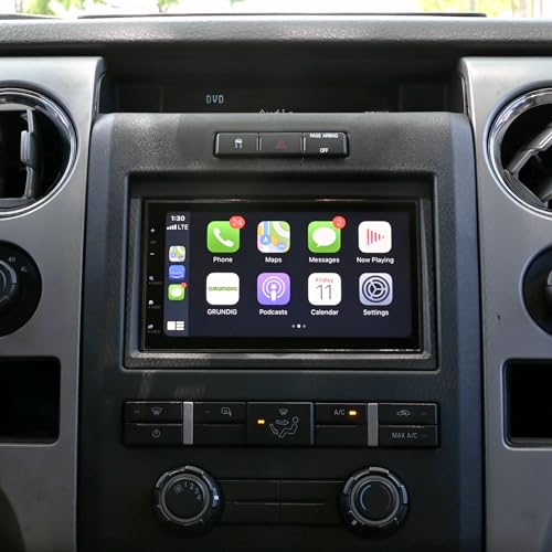 STINGER 6.8" F-150 (2009-2014) Double Din Car Stereo w/Dash Kit, Touchscreen Radio, Antenna Adapter, Certified Wireless Apple CarPlay/Android Auto, Bluetooth, Camera Input, Steering Wheel Controls - Image 1
