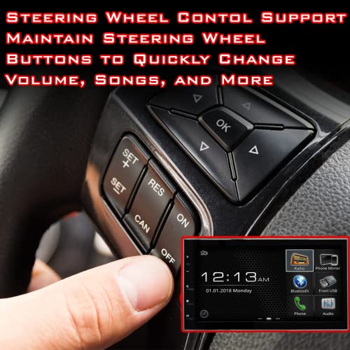STINGER 6.8" F-150 (2009-2014) Double Din Car Stereo w/Dash Kit, Touchscreen Radio, Antenna Adapter, Certified Wireless Apple CarPlay/Android Auto, Bluetooth, Camera Input, Steering Wheel Controls - Image 5