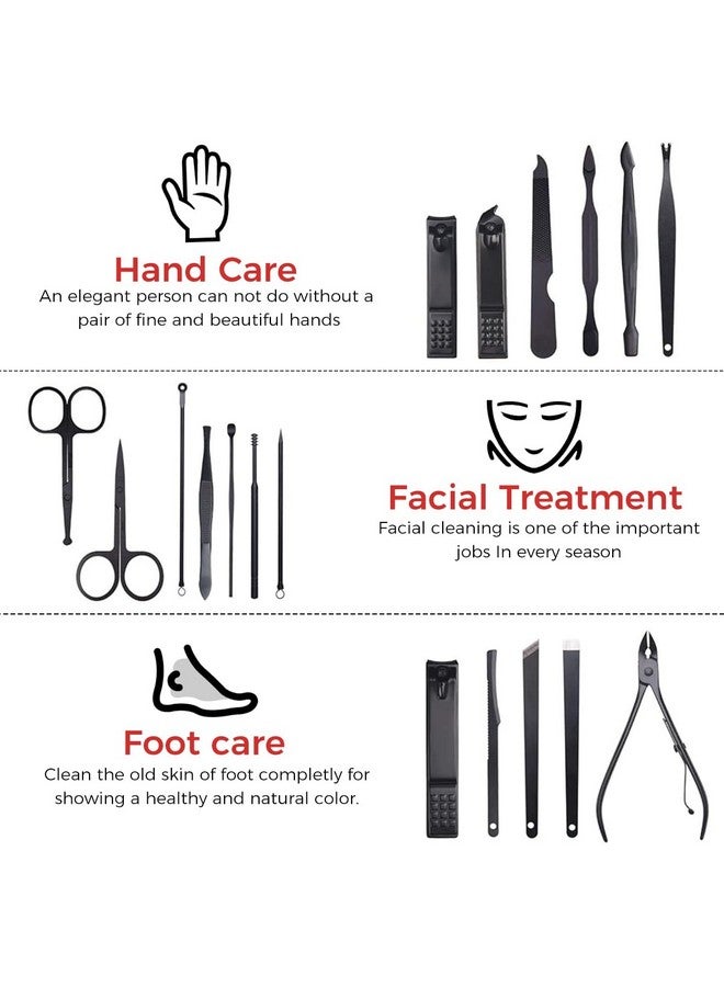 maycreate Manicure Set For Women Men Stainless Steel Professional Pedicure Kit Nail Clipper For Manicure Kit & Eyebrow Grooming Kit Nail Care Tool Kit With Storage Case 18Pcs - Image 2
