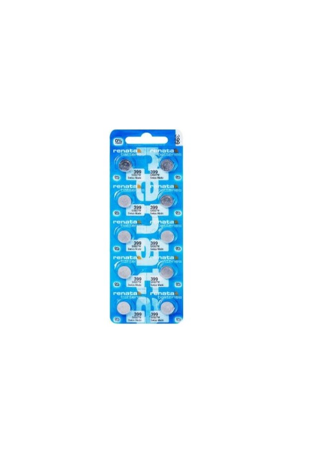 Renata - 10 Pieces Watch Batteries 399/SR927W Swiss Made Silver 1.55 V - Image 1