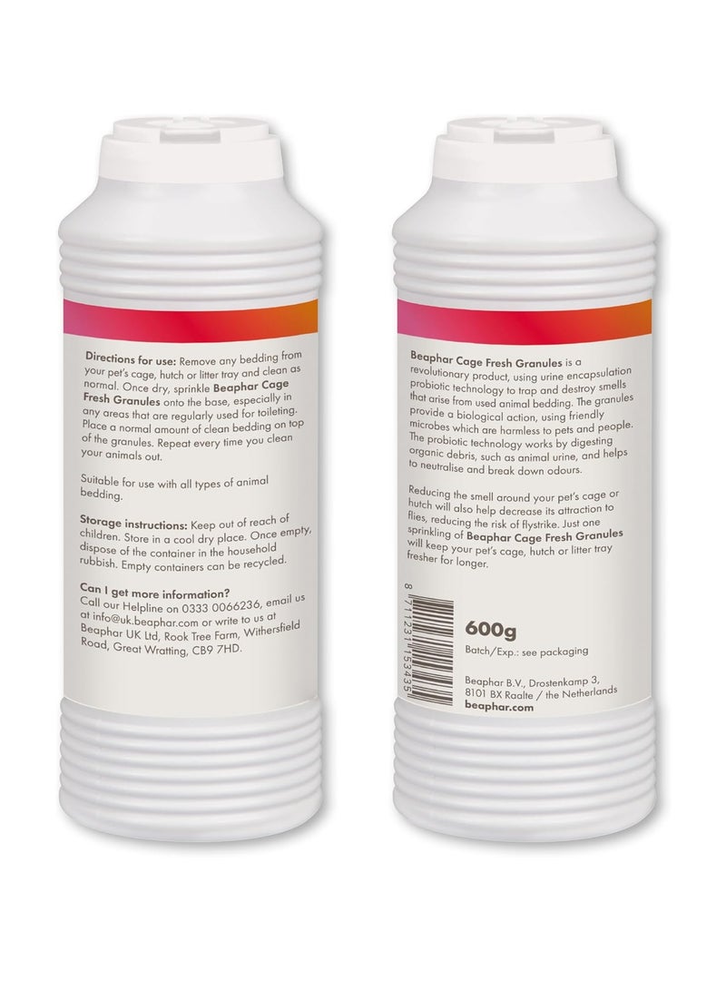 بيفار حبيبات Cage Fresh لأقفاص الحيوانات والأقفاص تمتص الروائح وتحافظ على الأقفاص طازجة لفترة أطول وتستخدم البروبيوتيك لاحتجاز الروائح وتدميرها برائحة منعشة 600 جرام - Image 3