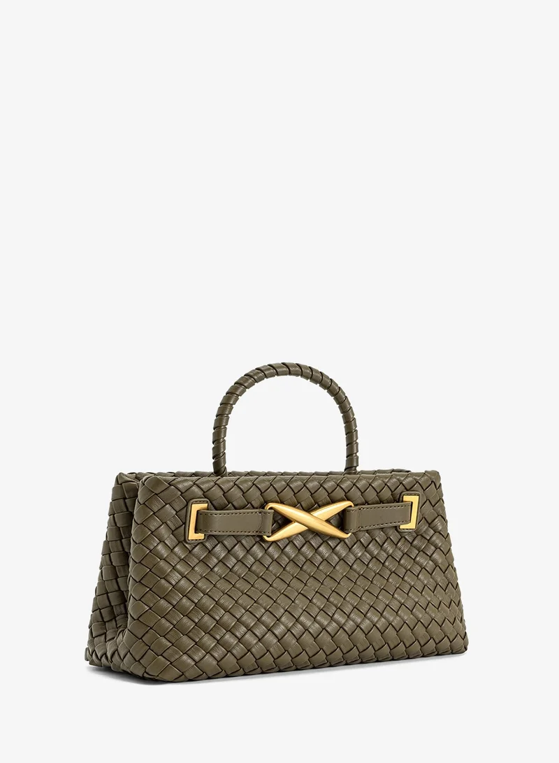 Jw Pei Dark olive Elora Woven Mini Bag for Women | Best Price UAE