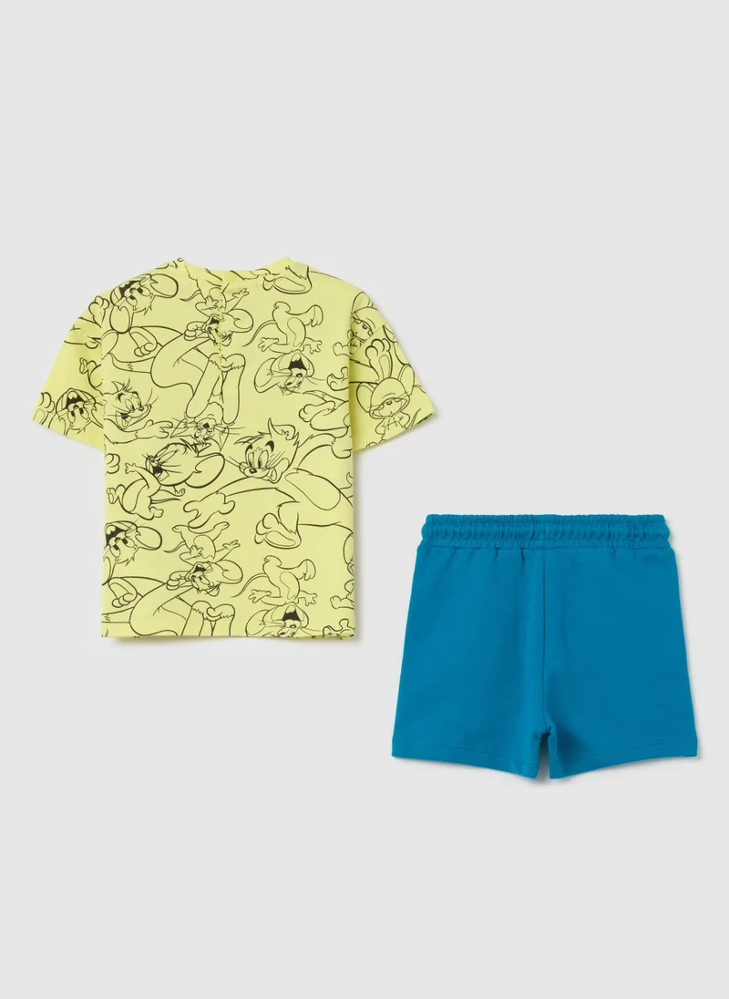 Ovs Cotton Jogging Set With Tom & Jerry Print