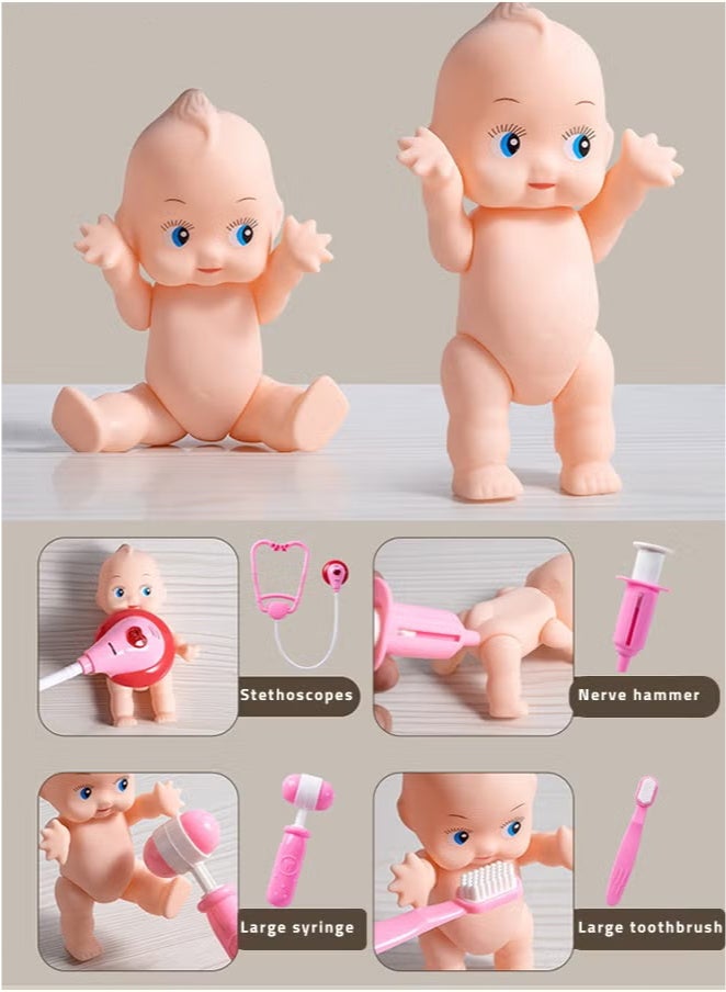 65 قطعة مجموعة أدوات طبيب الأطفال الوردية ، ألعاب تمثيلية مع سماعة الطبيب العاملة وحقيبة حمل المعطف للعب الأدوار الطبية لعبة تعليمية مجموعة لعب الطبيب للأولاد والبنات من عمر 3 سنوات فما فوق - Image 3
