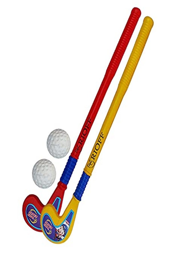 Rioff® Plastic Hockey Stick for Kids 2 Hockey 2 Ball Boy and Girl Set of 2 - Image 3