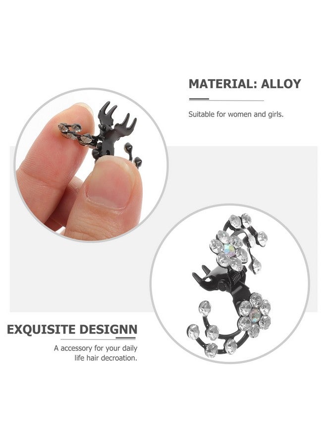 KALLORY Allory 6Pcs Vintage Flower Hair Claw Clips Rhinestone Hair Jaw Clips Mini Hair Clamps For Bride Bridesmaids (White) - Image 4