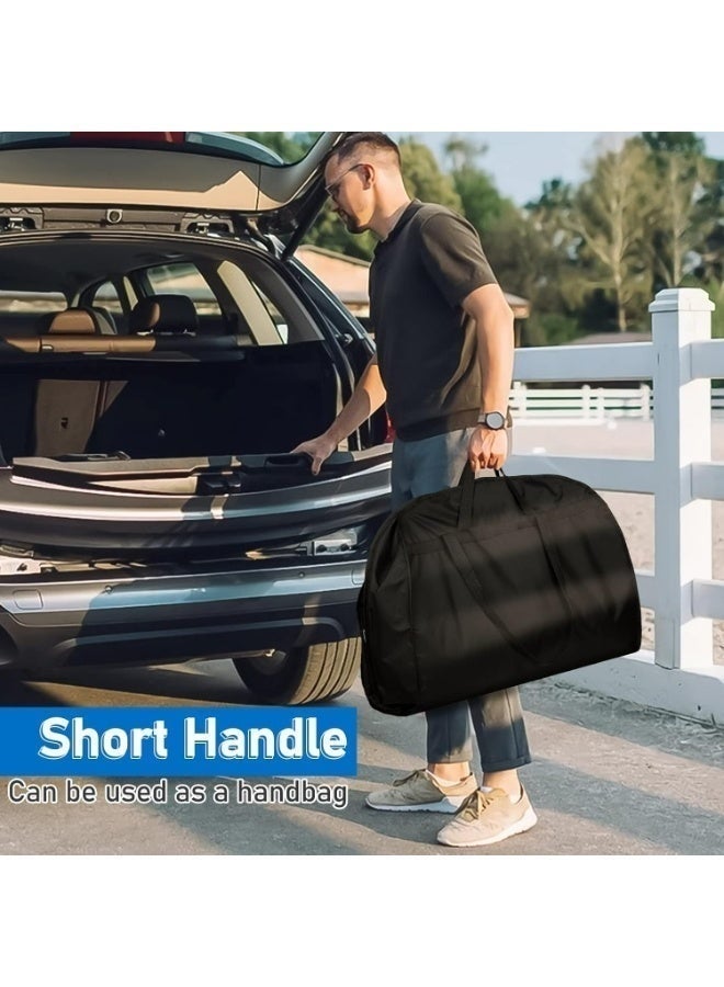 TDAO 4-hand hanging garment bag, heavy-duty travel clothing bag, garment cover with transparent window, EVA outer bag, closet and travel dust cover. Equipped with a padded suit bag for use in wardrobes, with pockets. Suit set for shirts, coats, and dresses. Garment bag. Super-thick suit and formal wear set for hanging. Environment-friendly breathable suit bag. Garment cover. Storage-use garment cover. Suit, shirt, T-shirt, and jacket. Suitable for both adults and children. - Image 4