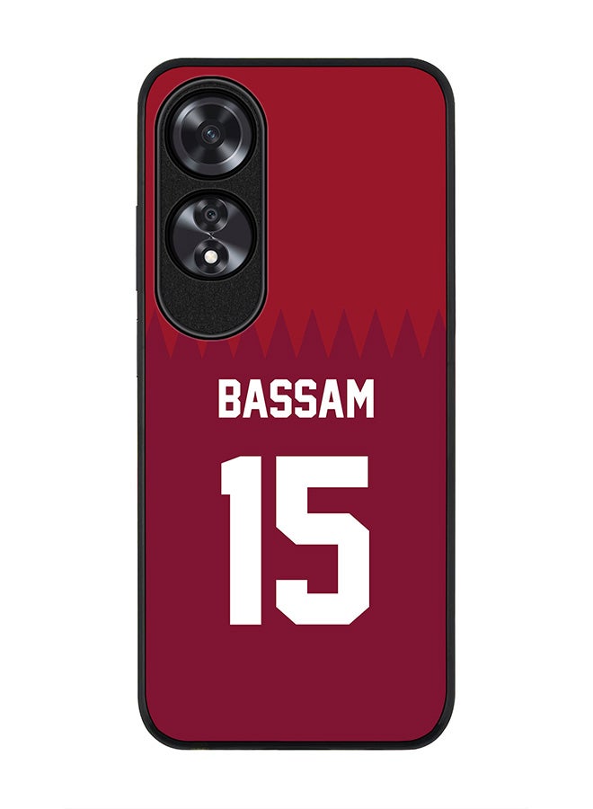 Stylizedd Rugged Black edge case for Oppo A60, Slim fit Soft Case Flexible Anti Drop TPU Gel Thin Cover -  Football Team - Qatar, Player Name - Bassam - Image 1