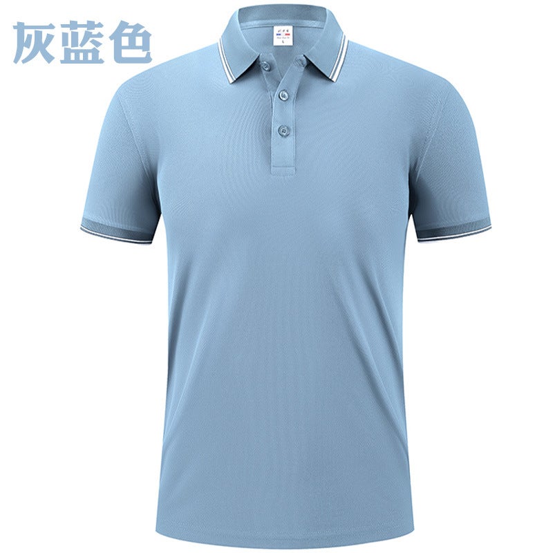 Summer Ice Silk Lapel T-Shirt Factory Uniform Cultural Advertising Shirt With Logo Printed Short-Sleeved Polo Shirt Custom Workwear - Image 1