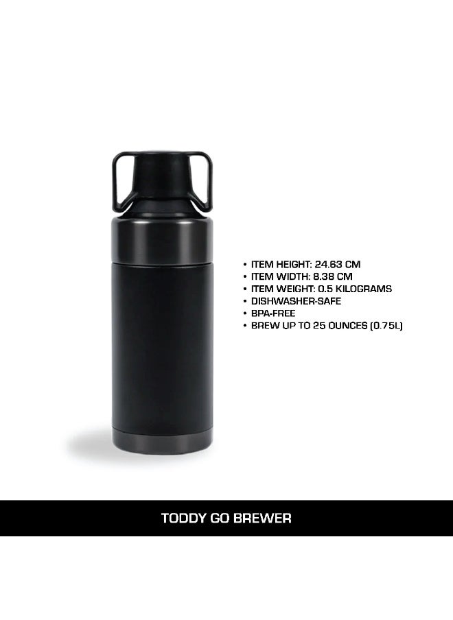COMANDANTE C40 MK4 Manual Coffee Grinder Liquid Amber with Nitro Burrs, 40g Capacity, 740g Weight and Toddy Go Brew Black Cold Brew System 500ml, Compact Cold Brew Brewer  - Image 3