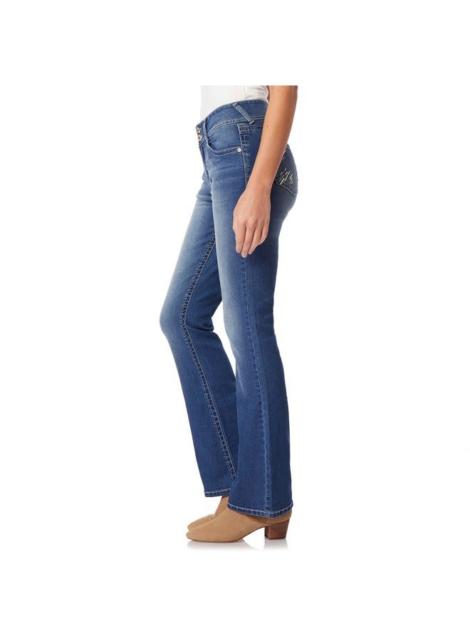 Wallflower Women's InstaStretch Bling Luscious Curvy Bootcut Jeans, Ellery, 5 - Image 3