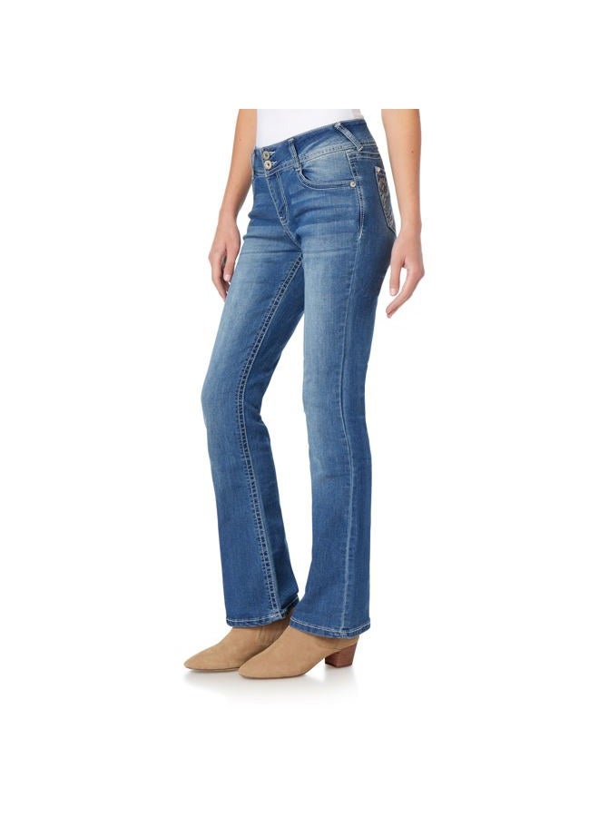 Wallflower Women's InstaStretch Bling Luscious Curvy Bootcut Jeans, Ellery, 5 - Image 1