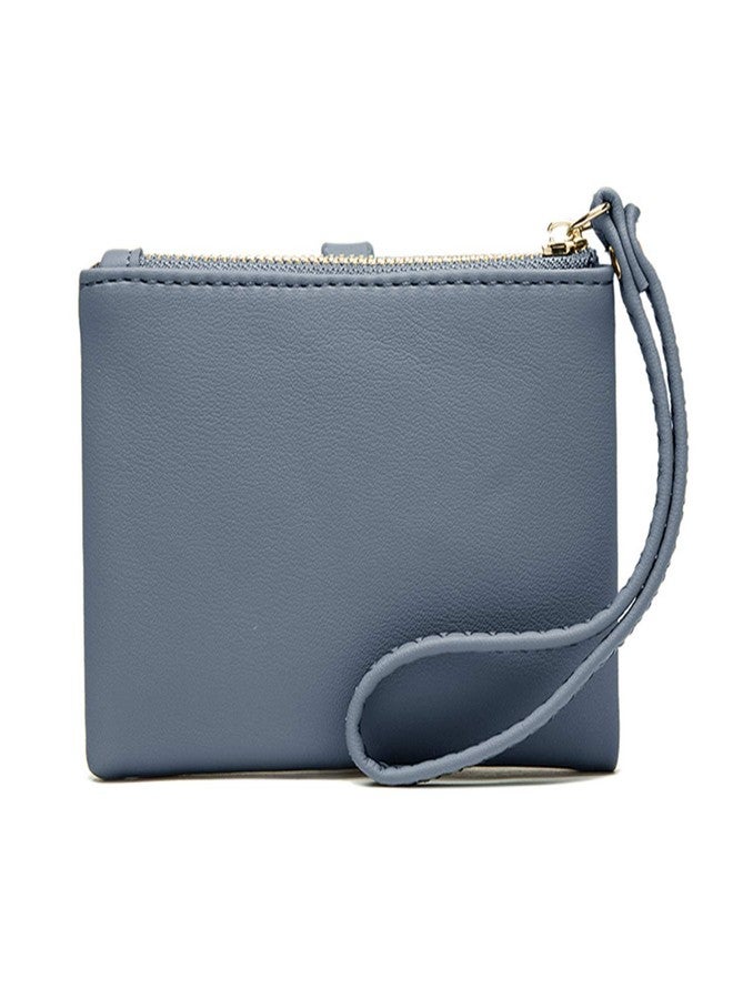 AOXONEL Womens Wallets Small Rfid Bifold Wristlet,Ladies Wallets for Card Coin,Change Purse with Wrist Strap (Blue) - Image 5