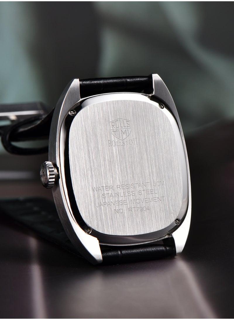 رولستيمي ساعة كوارتز أنيقة للرجال-قرص مميز ، سوار من جلد البولي يوريثان ، مظهر كلاسيكي وعصري ، آر تي 7904 - Image 5