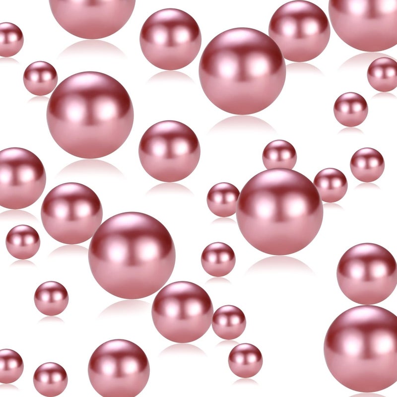 LAIDANLA 240Pcs Rose Gold Vase Filler Pearl Beads 8/14/20 mm Round Beads Centerpieces Vases for Vase Filling Decorations Wedding Centerpieces Party Table Decor - Image 1