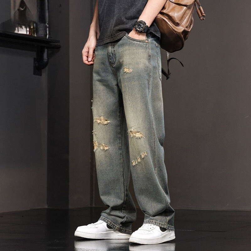 Unisex Classic Denim Jeans Loose Fit Daily Outdoor Wear - Image 2