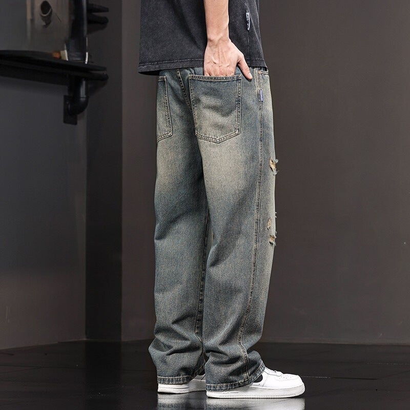 Unisex Classic Denim Jeans Loose Fit Daily Outdoor Wear - Image 4