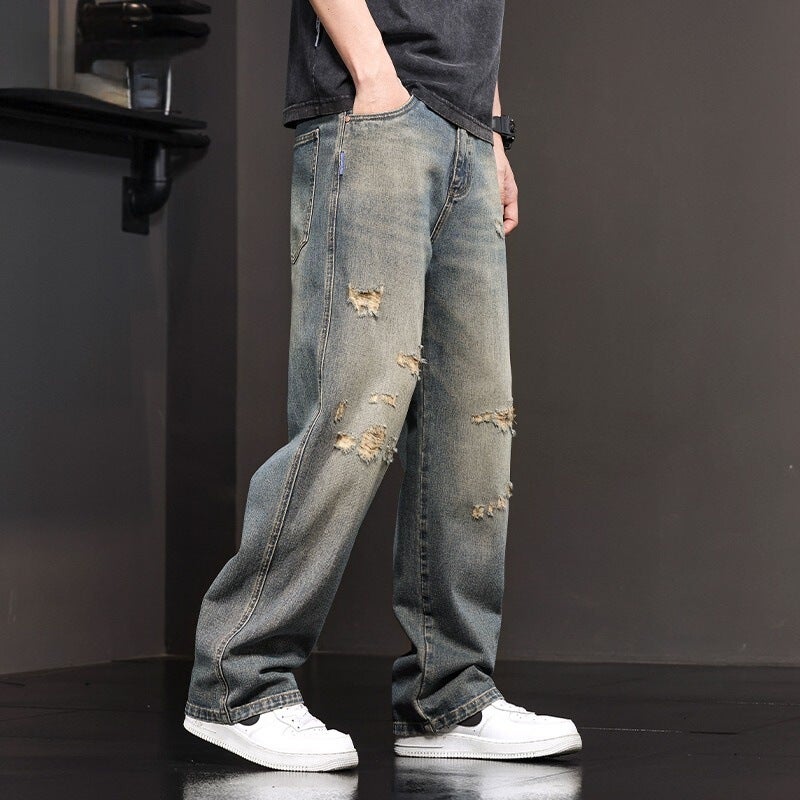 Unisex Classic Denim Jeans Loose Fit Daily Outdoor Wear - Image 3
