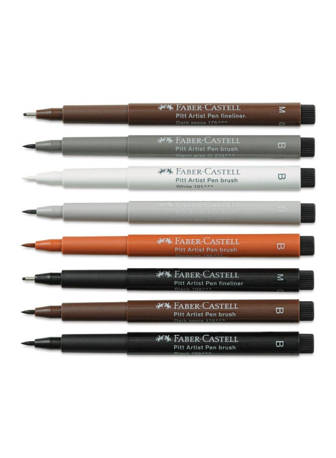 FABER-CASTELL Set Of 6 Pitt Artist Brush Pen Set – Terra Colors  - Image 1