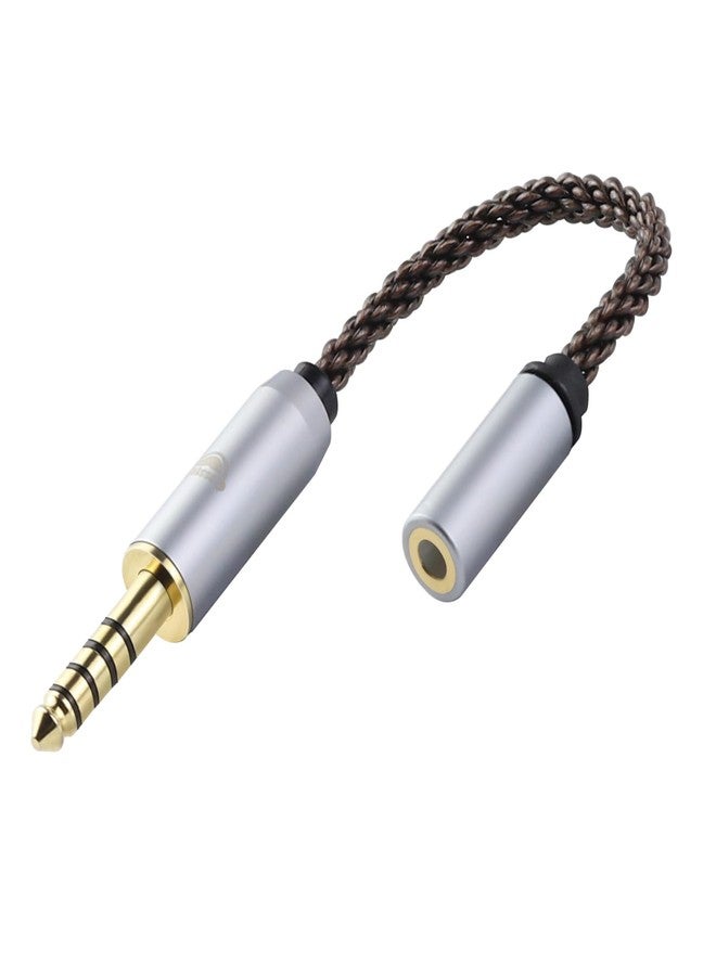 okcsc 4.4MM Male to 3.5MM Female, AC8G OFC Adapter Cable, 5U 24K Gold-Plated Plug, 8 Strand Hand-Braided Cable Rugged & Wear Resistant, for Player/Headphone/Mobile Phone, 2.7 inch - Image 1
