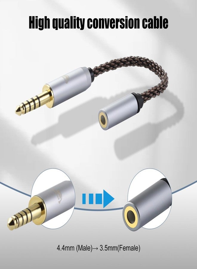 okcsc 4.4MM Male to 3.5MM Female, AC8G OFC Adapter Cable, 5U 24K Gold-Plated Plug, 8 Strand Hand-Braided Cable Rugged & Wear Resistant, for Player/Headphone/Mobile Phone, 2.7 inch - Image 2