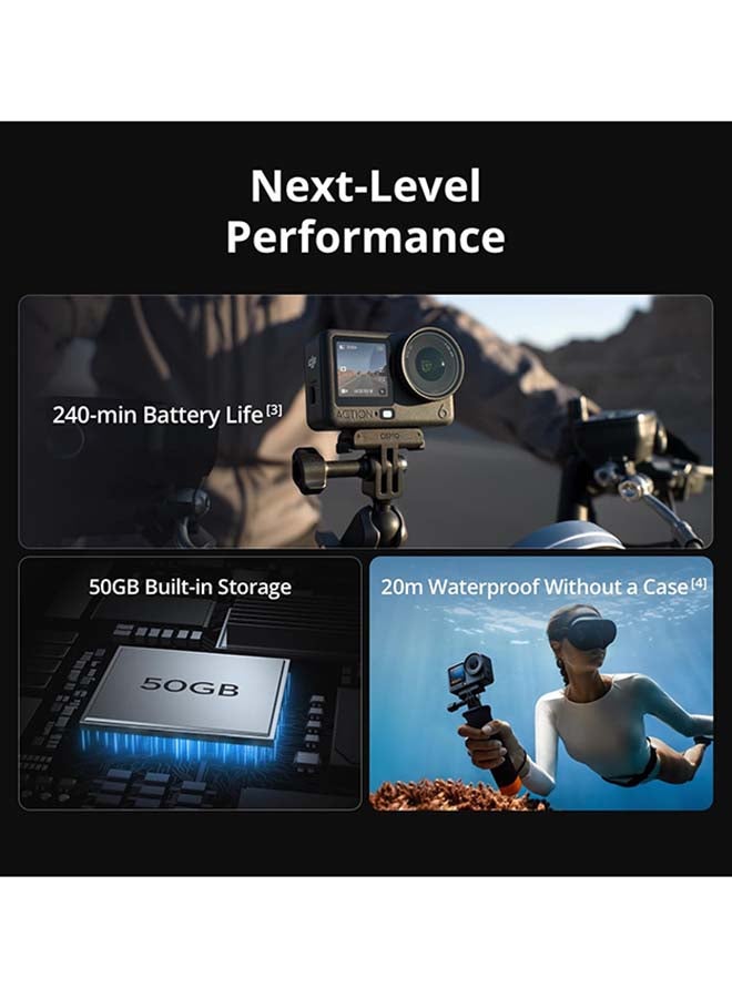 dji Osmo Action 6 Standard Combo, Action Camera With 1/1.1″ Square Sensor, Variable Aperture of f/2.0–f/4.0, Cold-Resistant, 4hrs Battery, Action Camera 4K Ideal for Quick Capture of Exciting Moments - Image 5