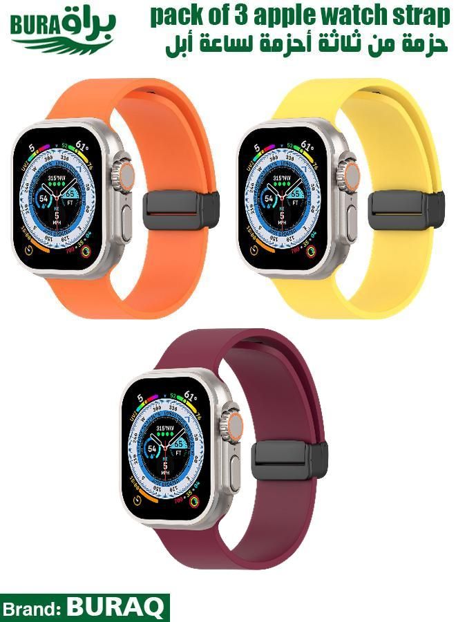 BURAQ Apple Watch Band Strap For Apple Watch Ultra 2/Ultra 49mm, Series 10 46mm, 9/8/7 45mm, SE2/SE/6/5/4 44mm, 3/2/1 42mm
