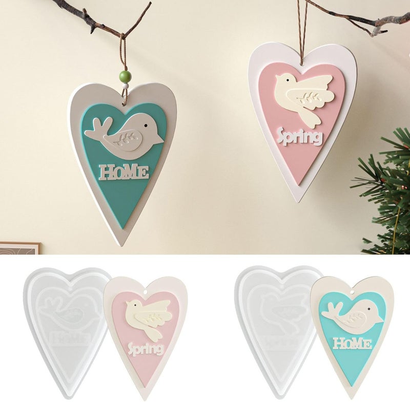 Multifunctional Silicone Mold for Creating Easter Heart Bird Pendant Ornament Craft Decors for Holiday Decoration Easter Mold - Image 2