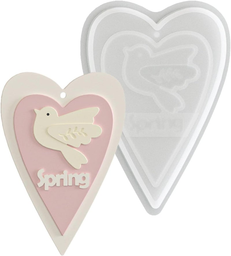 Multifunctional Silicone Mold for Creating Easter Heart Bird Pendant Ornament Craft Decors for Holiday Decoration Easter Mold - Image 1