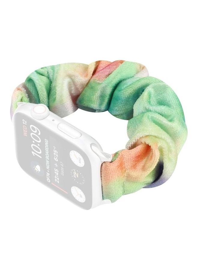 NIBEMINENT Flannel Hair Ring Replacement Strap Watchband For Apple Watch Series 7/6/SE/5/4/3/2/1 45/44/42mm Multicolour - Image 3