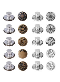 HASTHIP HASTHIP® 10pcs Detachable Buttons for Jeans, No Sew Instant Loose Jean Button Pins Reusable Tightener Replacement Buttons for Clothes Adjustment, Hats Bags Decorations (Copper & Silver Combo)  - Image 1