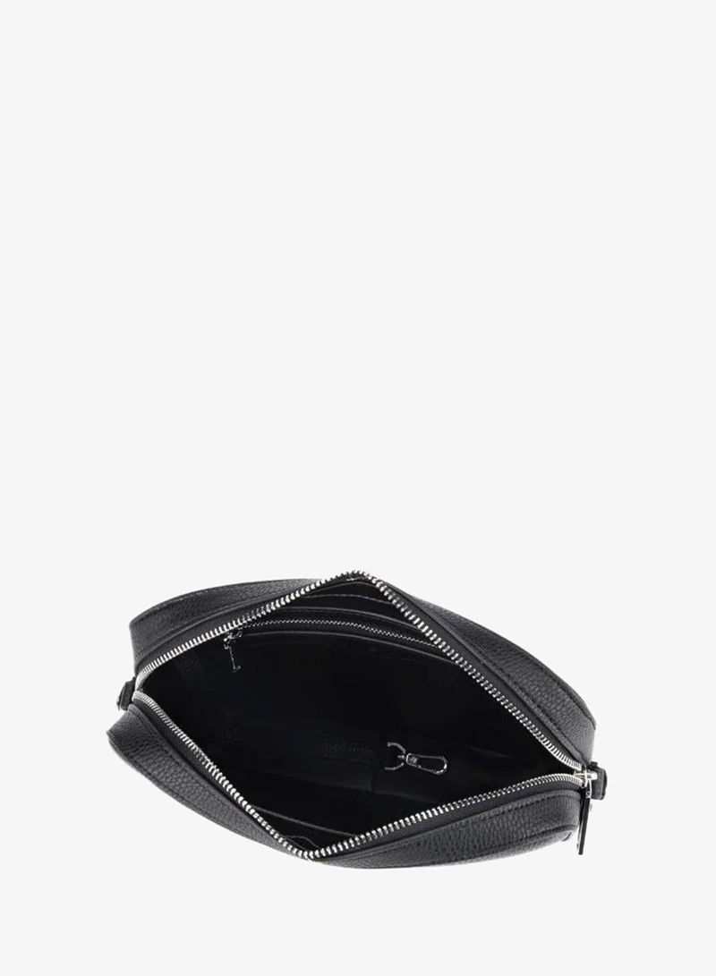 Veganologie  Maze Crossbody Bag in Black Made from 1.5 Bamboo Stems (with Silver Hardware) for Women | Best Price UAE