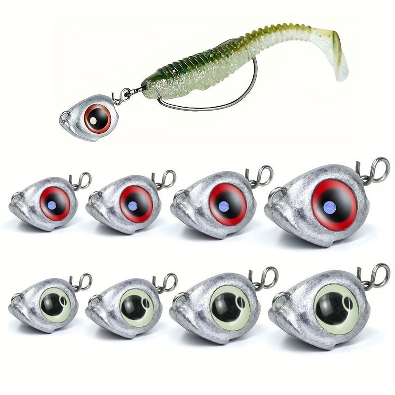 25pcs Glow in the Dark Fish Eye Fishing Lure Set 10g with Anti Snag Hooks for Bass Pike Snakehead Freshwater - Image 5