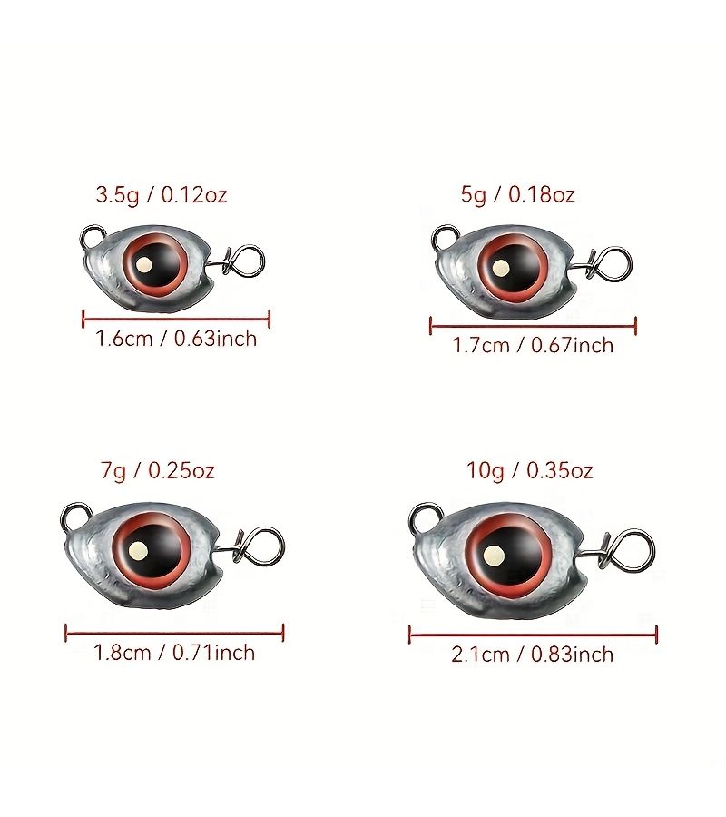 25pcs Glow in the Dark Fish Eye Fishing Lure Set 10g with Anti Snag Hooks for Bass Pike Snakehead Freshwater - Image 3
