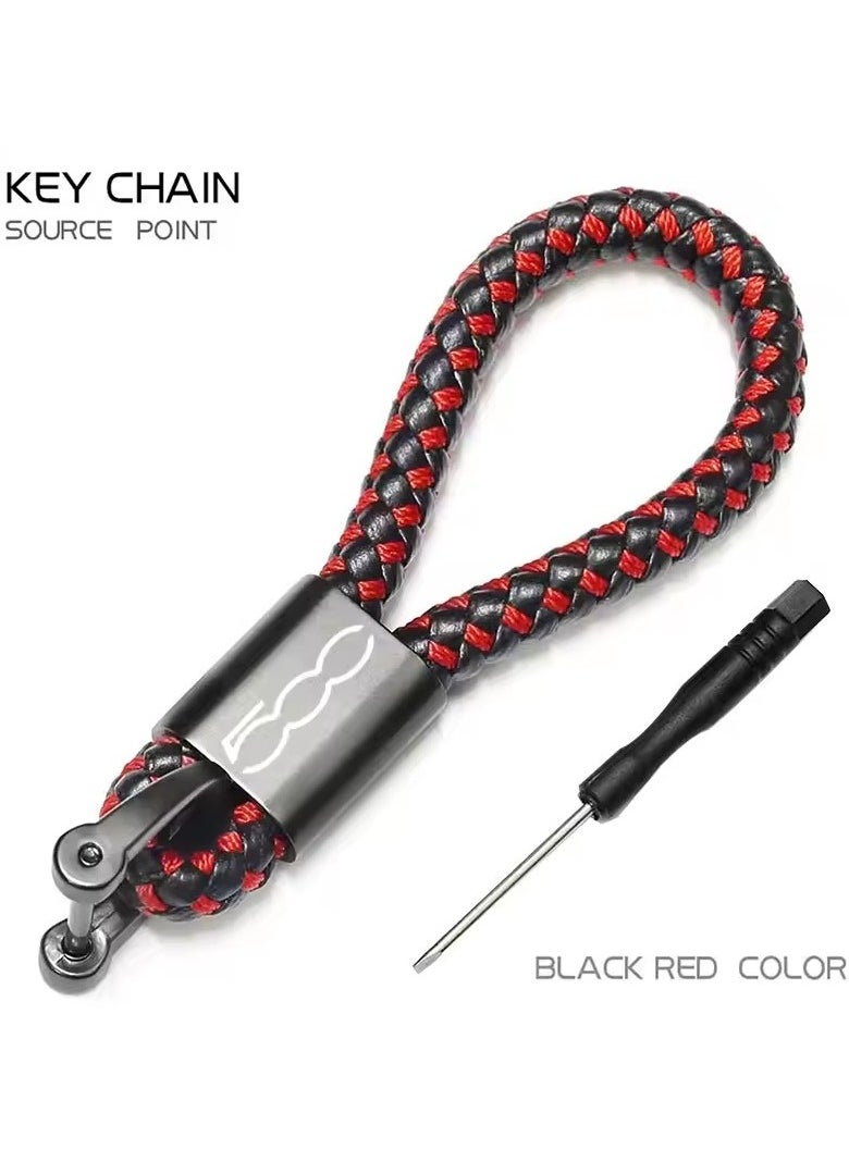 Goolsky Braided Lanyard Key Ring for Fiat, Metal, Custom Logo, Car Accessories, 500C, 500X, 500L, 500L, Abarth, High Quality  - Image 3