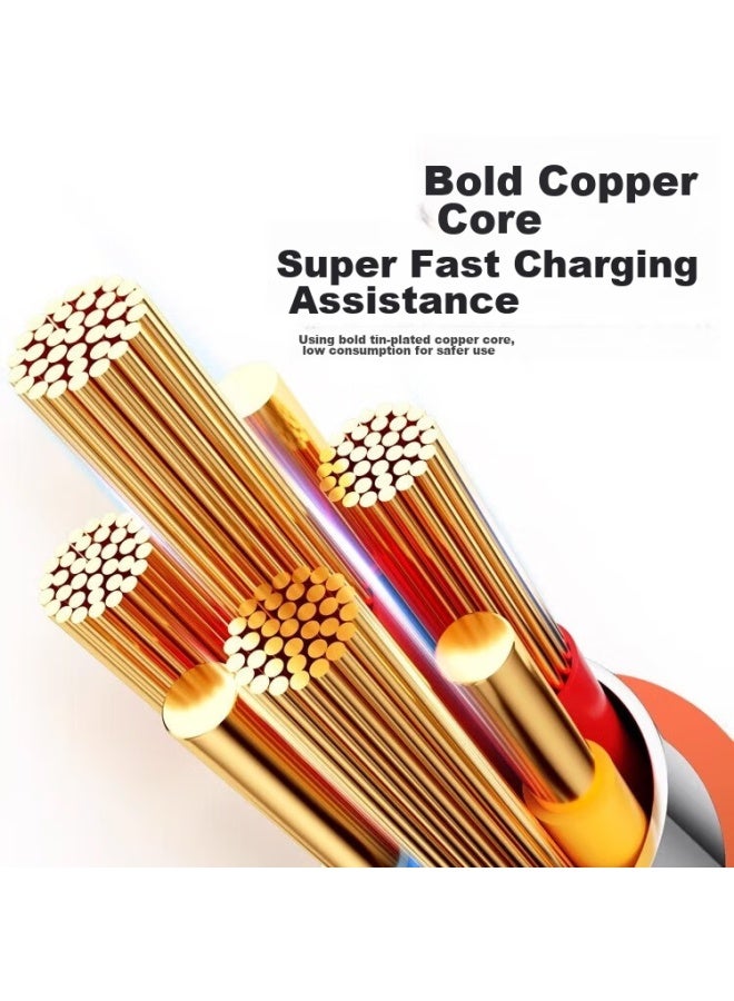 CAN Fit 3-in 100w Data Cable, One-to Usb Cable, Suitable For Apple, Huawei, Honor, Vivo, Xiaomi, 6a Fast Charging, Tablet Charger, Car Charger, 1 Meter, Blue - Image 3