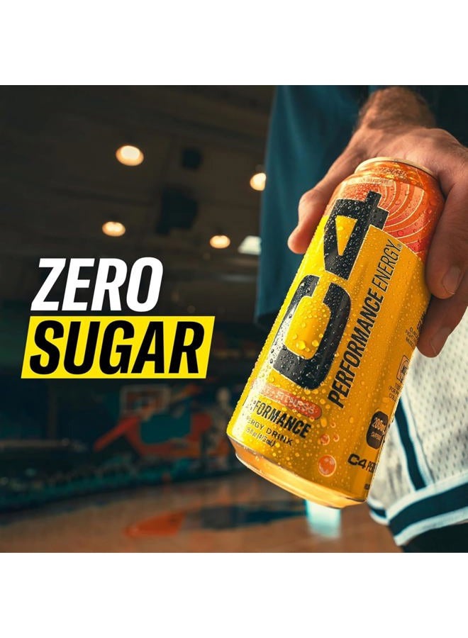 C4 Cellucor C4 Sport + Fitness Performance Energy Drink Carbonated Pre-Workout Performance Beverage with Beta-Alanine Zero Sugar, Orange Slice Flavor, 473ml Cans, Pack of 12 - Image 4