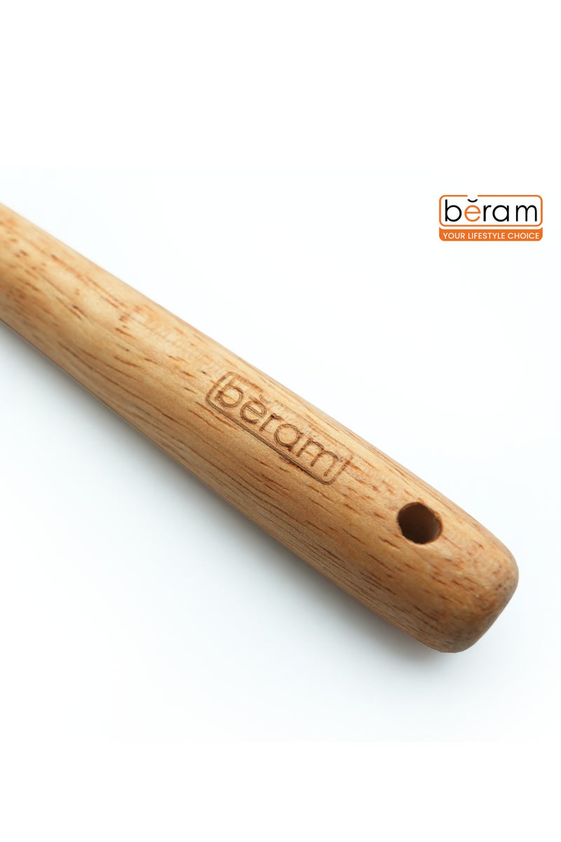 Beram  Silicone Kitchen Utensil Set  Heat-Resistant Cooking Tools with Stainless Steel & Wooden Handles  BPA-Free, Non-Stick Safe for cooking baking & more.(BEIJE) (Single Soup Ladle) - Image 3