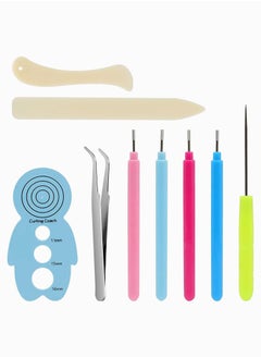 8 Pieces Multifunctional Slotted Quilling Tool and Supplies Kit Ergonomic for Beginner, Advanced Quiller, DIY, Handcraft, Scrapbooking, Card Making, Bookbinding Origami