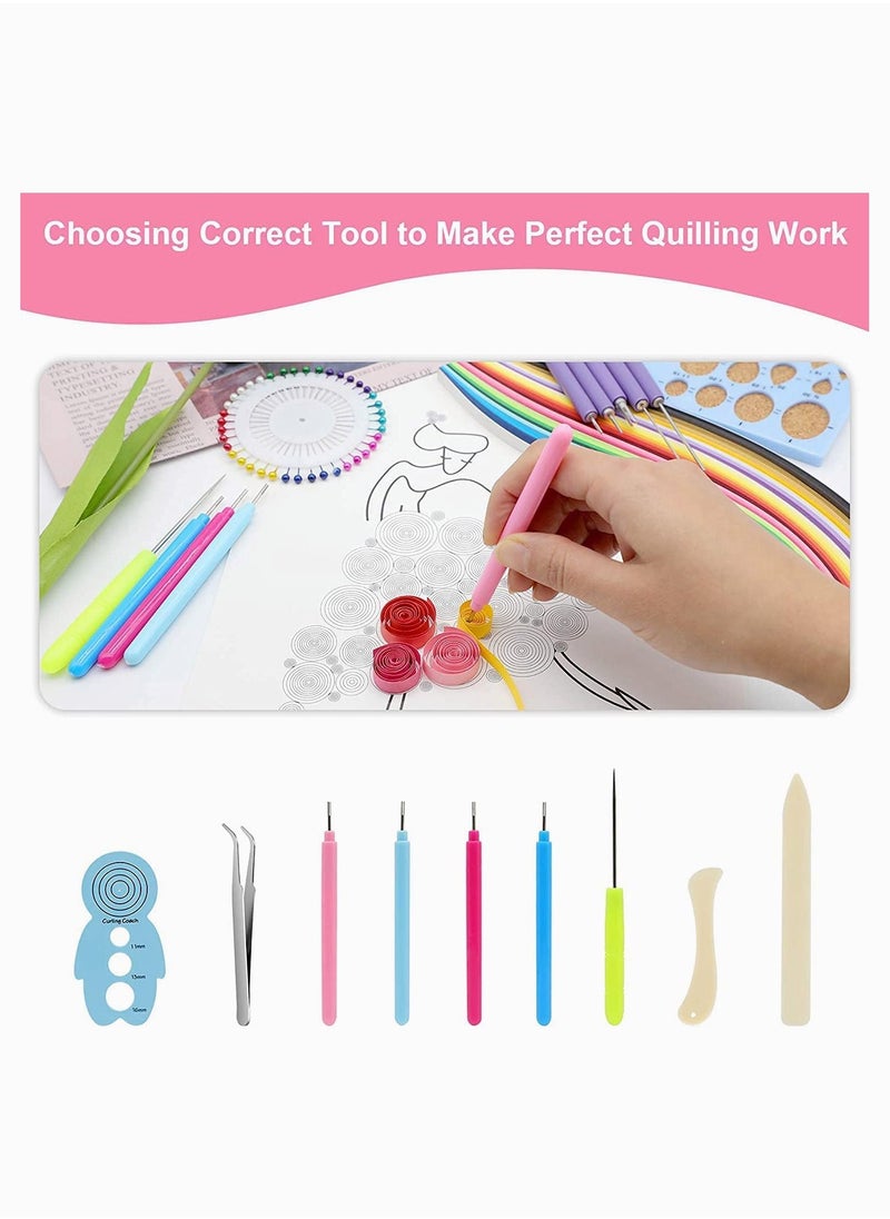 NIBEMINENT - 8 Pieces Multifunctional Slotted Quilling Tool and Supplies Kit Ergonomic for Beginner, Advanced Quiller, DIY, Handcraft, Scrapbooking, Card Making, Bookbinding Origami - Image 1
