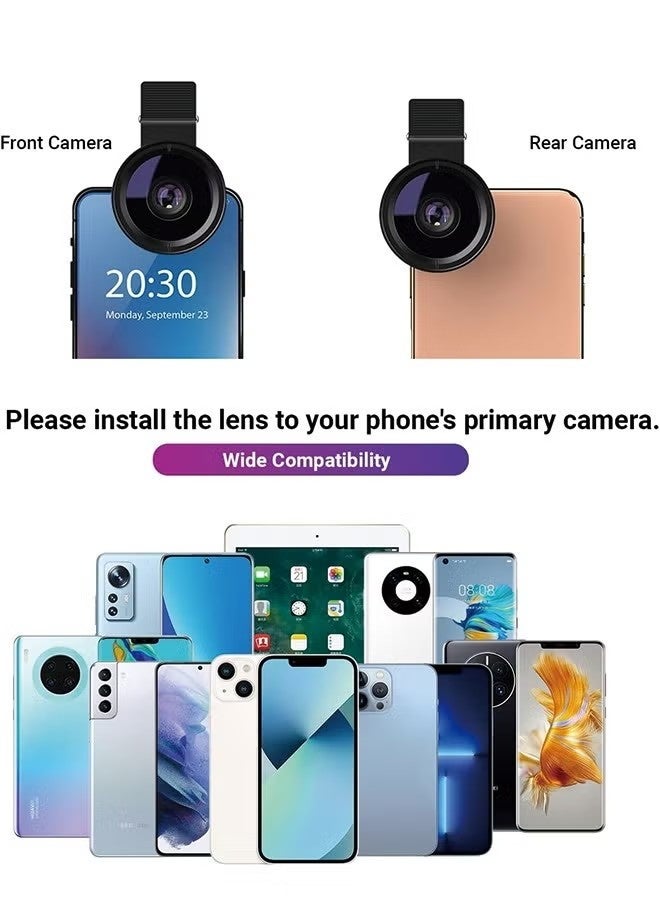 Apexel Phone Camera Lens, 2 in 1 Cell Phone Clip-on Lens Kit 0.45X Wide Angle Lens 140°+ 12.5X Macro Lens Clip-on iPhone Lens for iPhone Samsung and Most of Android Smartphone - Image 4