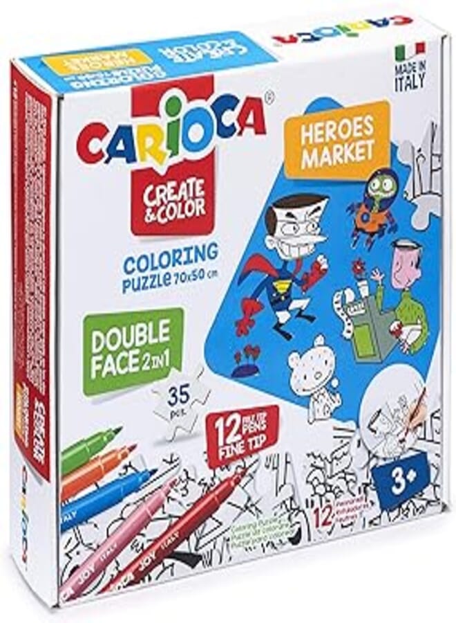 carioca Carioca- create & color coloring puzzle and markers, multicoloured (42940)