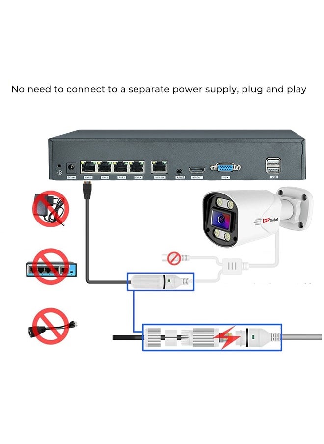 EXPGlobal 4 channel IP video recorder with POE/4K POE NVR H.265/ONVIF, PoE power, software motion sensor, remote access  - Image 4