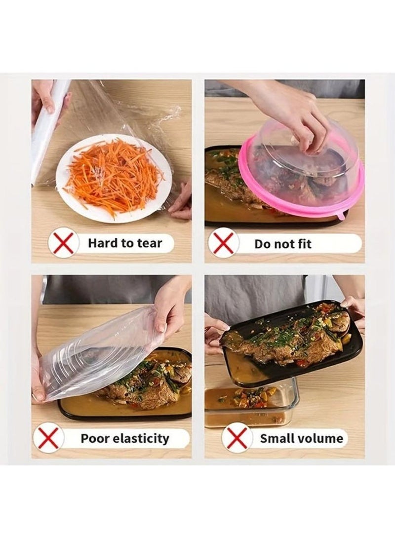 Al Kanzi 100pcs Disposable Plastic Wrap Cover Food-grade Fresh-keeping Cling Film Cover Can Be Used As A Shower Cap Suitable For Various Plates Dust-proof Insect-proof - Image 4